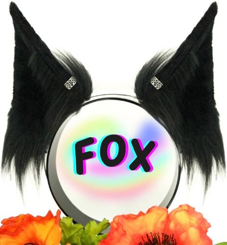 MTO Black Faux Fur Ears (Fox, Cat, Wolf)