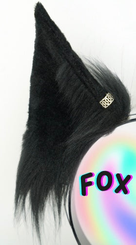 MTO Black Faux Fur Ears (Fox, Cat, Wolf)