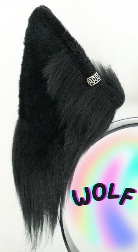 MTO Black Faux Fur Ears (Fox, Cat, Wolf)