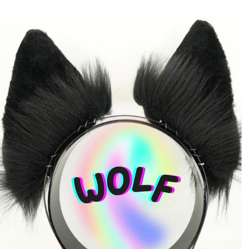 MTO Black Faux Fur Ears (Fox, Cat, Wolf)